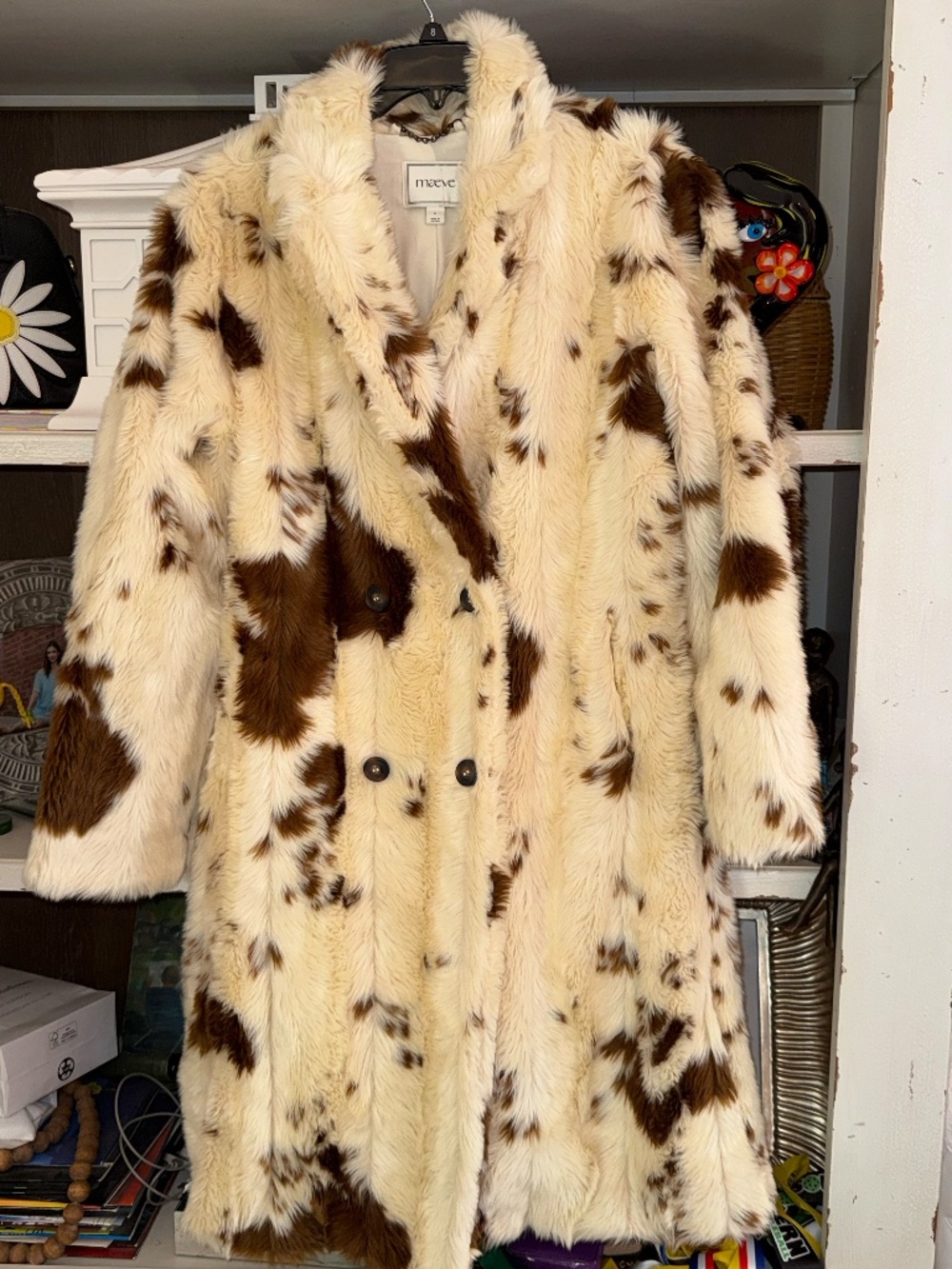 Maeve Anthropologie Medium M Grand Glam faux fur coat - Picture 6 of 8